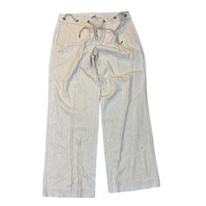 Woman’s linen baggy cropped dockers pants drawstring woman’s 8